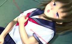 Anime Cutie In School Uniform Masturbating Pussy