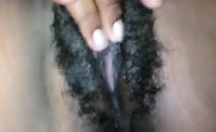 Wet Hairy Ebony Pussy Close Up