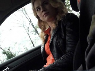 Cute amateur blonde teen Nishe pussy fucked in the car