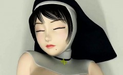 3d Hentai Nun Gets Slit Vibrated