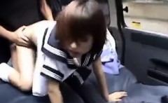 Lewd Schoolgirl Enjoys Wild Doggystyle In Moving Car