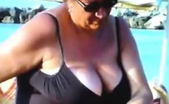 Checking Out Old Russian Breasts At A Beach