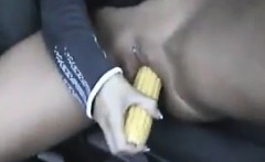Horny Mature Woman Masturbating With Corn