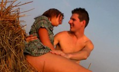 Lusty kissing by the fields