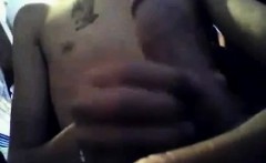 Smooth Tattooed Twink Jerking His Long Dick