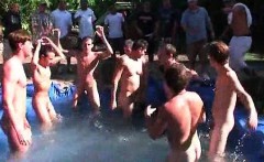 College Fraternity Hazing Freshers By The Pool