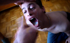 Amateur Boy Swallows Multiple Loads