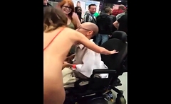 quadriplegic eat a pussy in her electric chair