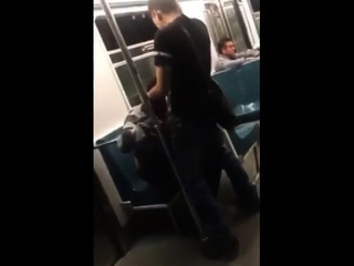 Asian twink get's BJ from older man in a subway