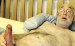 Bi Grandpa Plays With His Big Cock