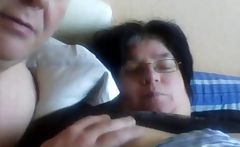 Horny fat amateur wife gets her swollen pussy rubbed by