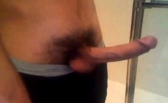 Arab In Bathroom And Shows His Long Cock