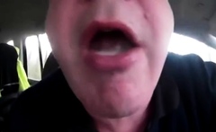 Old Men Swallows Straight Cum In Car