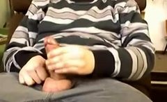 Wanking fat cock and huge cumshot
