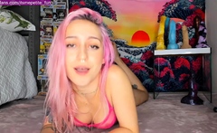 Horny amateur web cam teen girl takes a toy deep inside