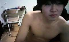 Cute Asian Twink Boy Jerks Off his big cock