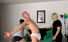 Stepdad Richard Lennox receives wedgie from his stepsons