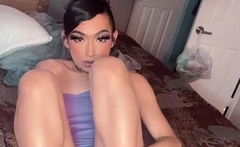 Solo ladyboy masturbation