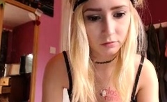 blonde teen pregnant girl has her pussy masturbated