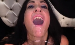 Massive Bukkake Cumshots And Cum Eating With Slutty